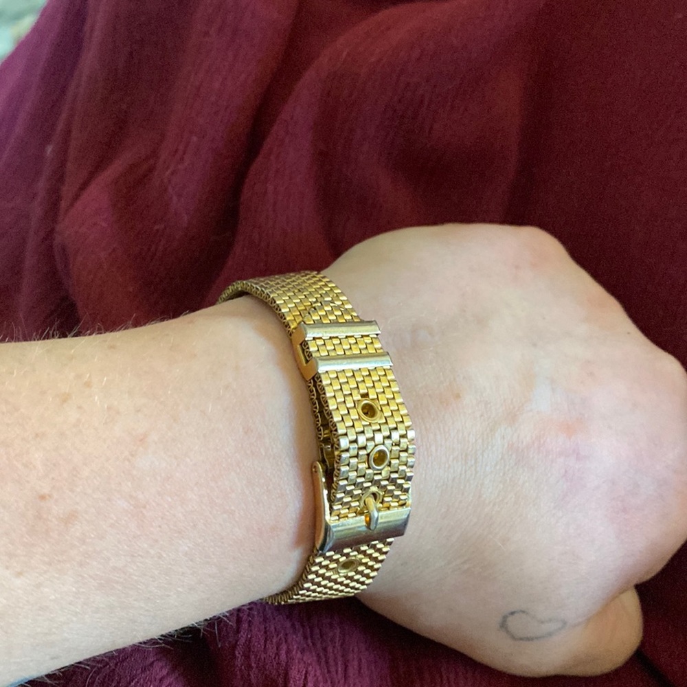 Goldtone belt bracelet